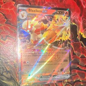 Pokemon Blaziken EX Card - Red and Gold